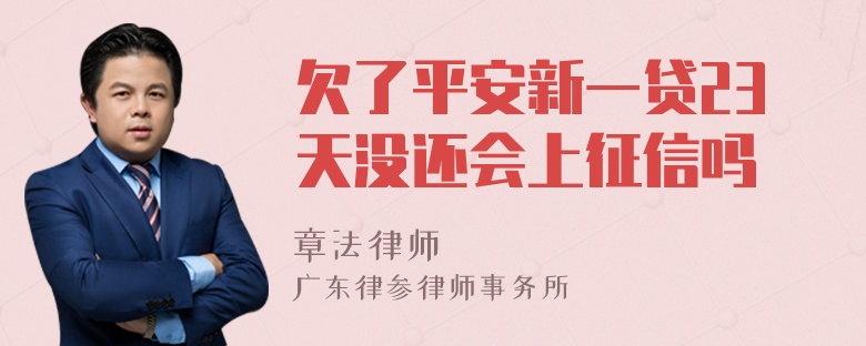 欠了平安新一贷23天没还会上征信吗