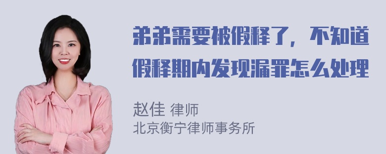 弟弟需要被假释了，不知道假释期内发现漏罪怎么处理