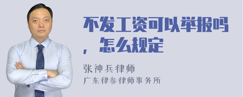 不发工资可以举报吗，怎么规定