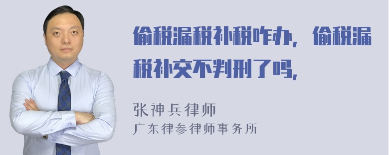 偷税漏税补税咋办，偷税漏税补交不判刑了吗，