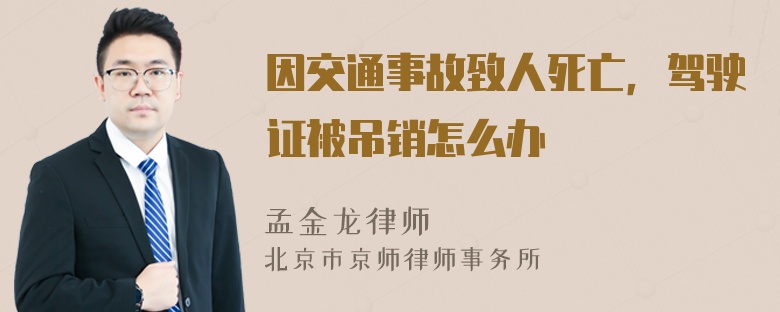 因交通事故致人死亡，驾驶证被吊销怎么办