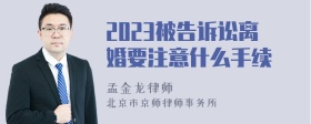 2023被告诉讼离婚要注意什么手续