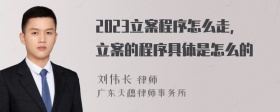 2023立案程序怎么走，立案的程序具体是怎么的