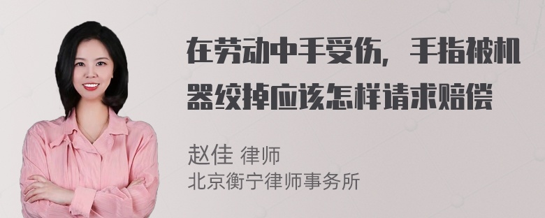 在劳动中手受伤，手指被机器绞掉应该怎样请求赔偿