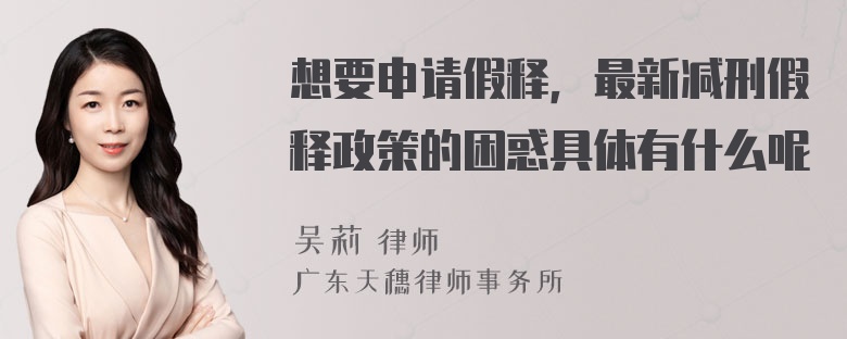 想要申请假释，最新减刑假释政策的困惑具体有什么呢