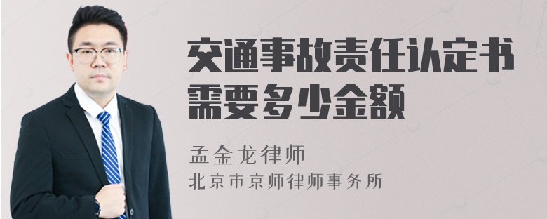 交通事故责任认定书需要多少金额