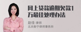 网上贷款逾期欠款1万最佳处理办法