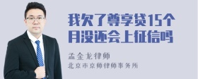 我欠了尊享贷15个月没还会上征信吗