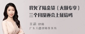 我欠了陆金贷（大额专享）三个月没还会上征信吗