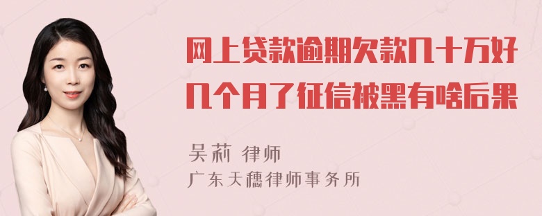 网上贷款逾期欠款几十万好几个月了征信被黑有啥后果