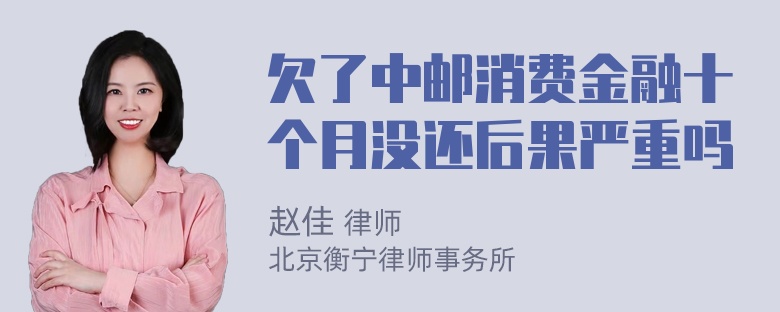 欠了中邮消费金融十个月没还后果严重吗