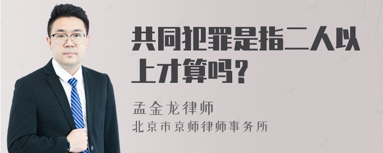 共同犯罪是指二人以上才算吗？