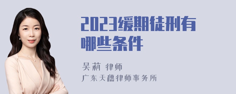 2023缓期徒刑有哪些条件