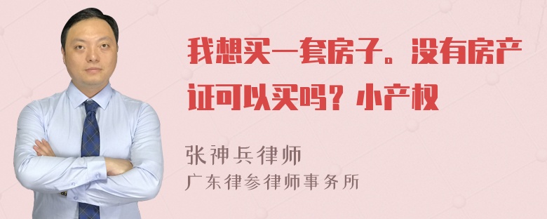 我想买一套房子。没有房产证可以买吗？小产权