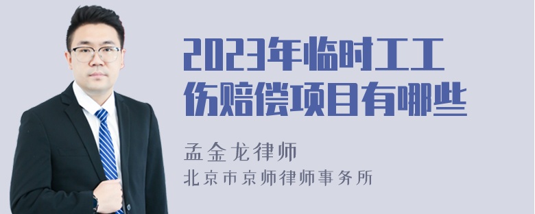 2023年临时工工伤赔偿项目有哪些