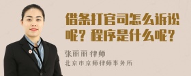 借条打官司怎么诉讼呢？程序是什么呢？