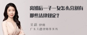 离婚后一子一女怎么分割有那些法律规定？