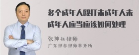 多个成年人殴打未成年人未成年人应当应该如何处理