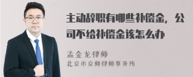 主动辞职有哪些补偿金，公司不给补偿金该怎么办