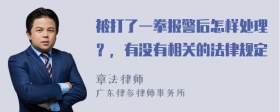 被打了一拳报警后怎样处理？，有没有相关的法律规定