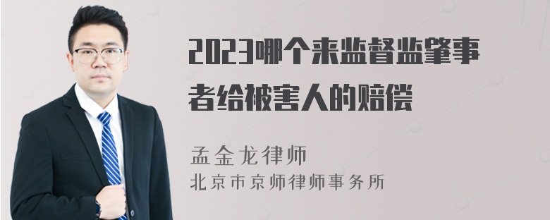 2023哪个来监督监肇事者给被害人的赔偿