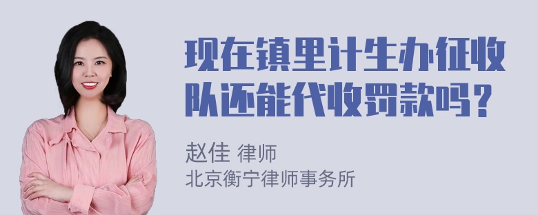 现在镇里计生办征收队还能代收罚款吗？