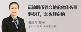 运输假币罪会被追究什么刑事责任，怎么规定的