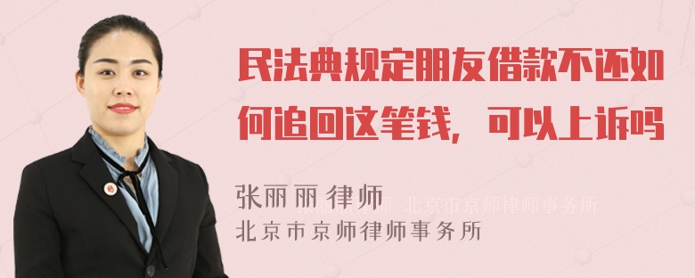 民法典规定朋友借款不还如何追回这笔钱，可以上诉吗