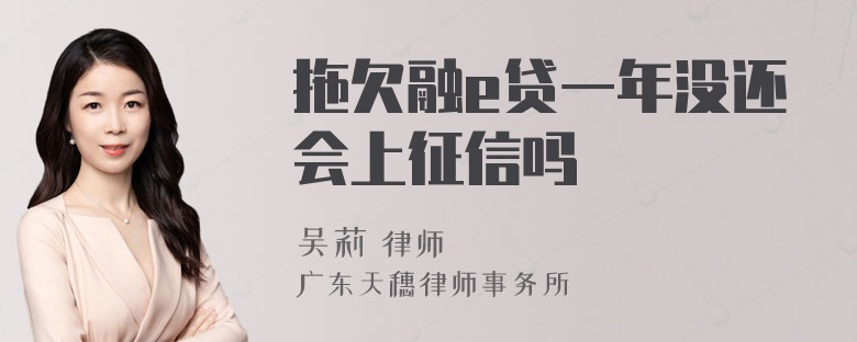 拖欠融e贷一年没还会上征信吗