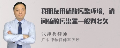 我朋友用硫酸污染环境，请问硫酸污染罪一般判多久