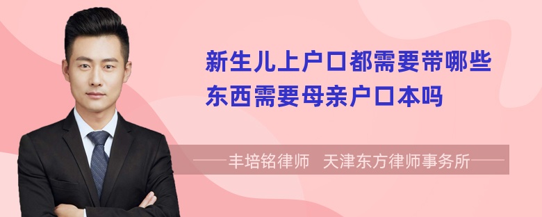 新生儿上户口都需要带哪些东西需要母亲户口本吗