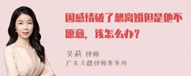 因感情破了想离婚但是他不愿意，该怎么办？