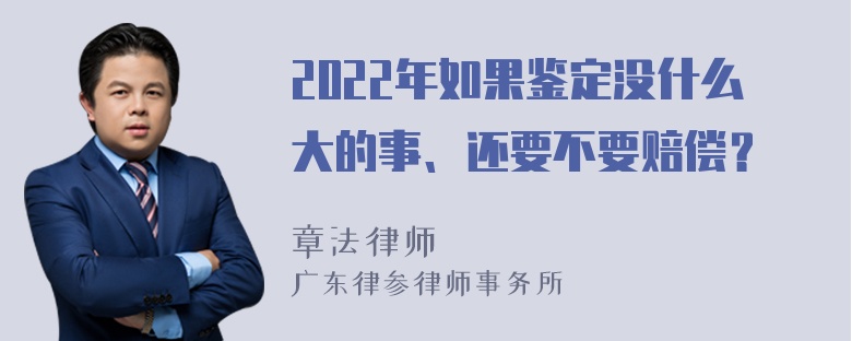 2022年如果鉴定没什么大的事、还要不要赔偿？