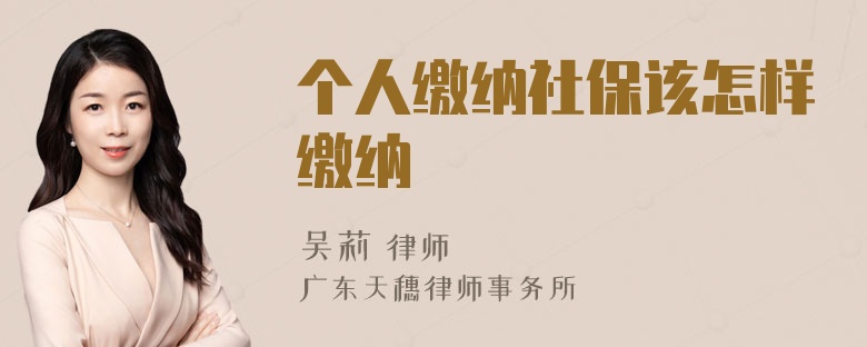个人缴纳社保该怎样缴纳