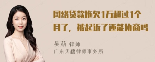 网络贷款拖欠1万超过1个月了，被起诉了还能协商吗