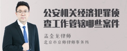 公安机关经济犯罪侦查工作管辖哪些案件