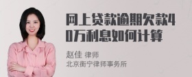 网上贷款逾期欠款40万利息如何计算