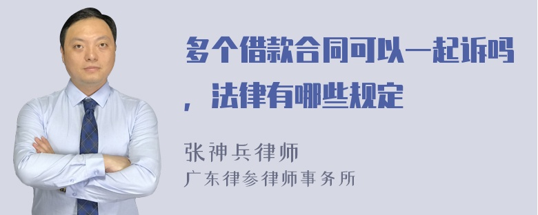 多个借款合同可以一起诉吗，法律有哪些规定