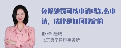 免除处罚可以申请吗怎么申请，法律是如何规定的