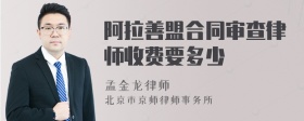 阿拉善盟合同审查律师收费要多少
