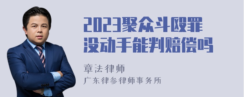 2023聚众斗殴罪没动手能判赔偿吗