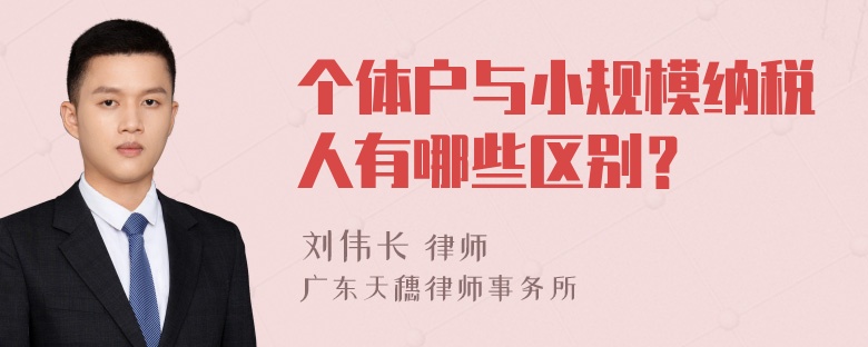 个体户与小规模纳税人有哪些区别？