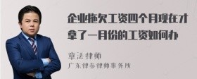企业拖欠工资四个月现在才拿了一月份的工资如何办