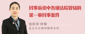 民事诉讼中各级法院管辖的第一审民事案件