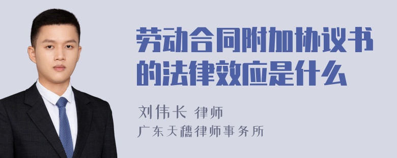 劳动合同附加协议书的法律效应是什么