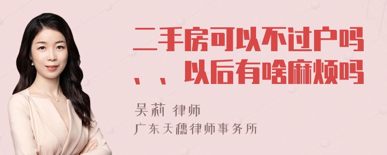 二手房可以不过户吗、、以后有啥麻烦吗