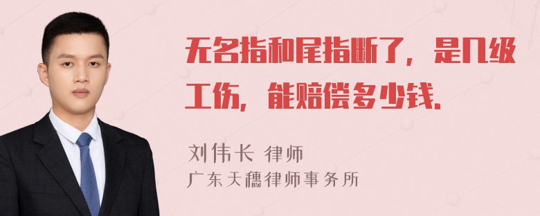 无名指和尾指断了，是几级工伤，能赔偿多少钱．