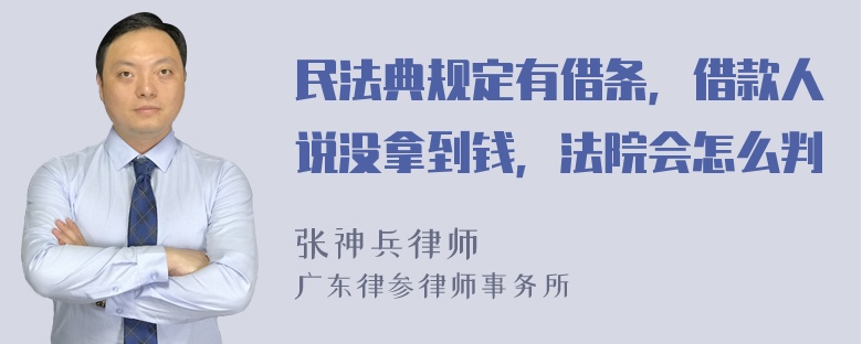 民法典规定有借条，借款人说没拿到钱，法院会怎么判