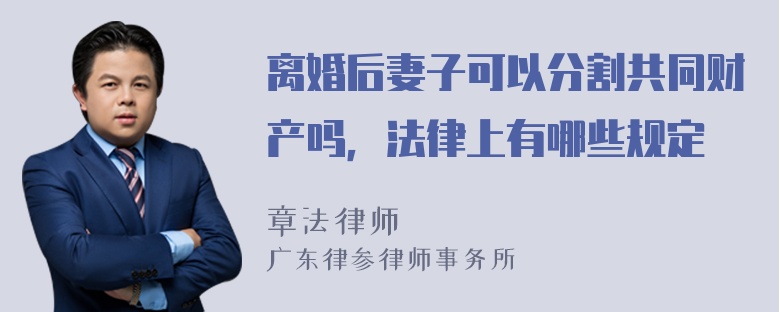 离婚后妻子可以分割共同财产吗，法律上有哪些规定