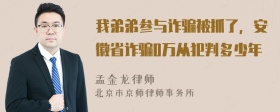 我弟弟参与诈骗被抓了，安徽省诈骗0万从犯判多少年